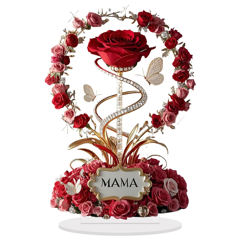 Rose MAMA Acrylic Ornament