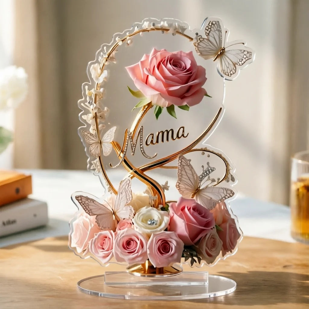 Pink Rose MAMA Ornament Mother's Day Gift