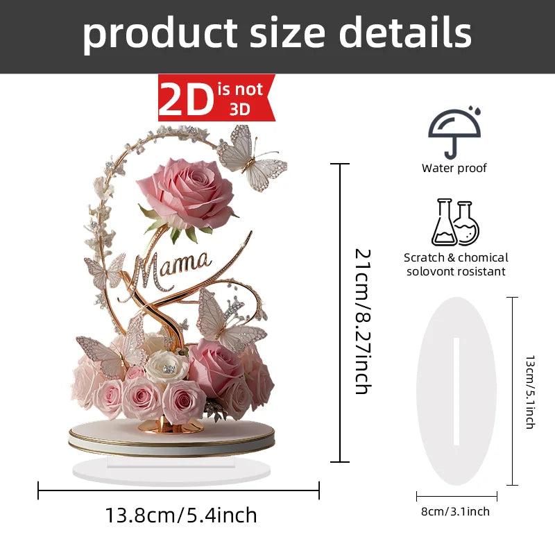 Pink Rose MAMA Ornament Mother's Day Gift