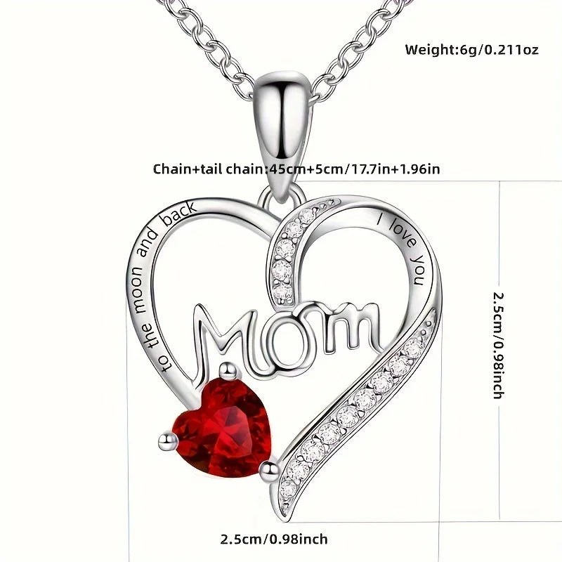 MOM Heart Necklace Mother's Day gift
