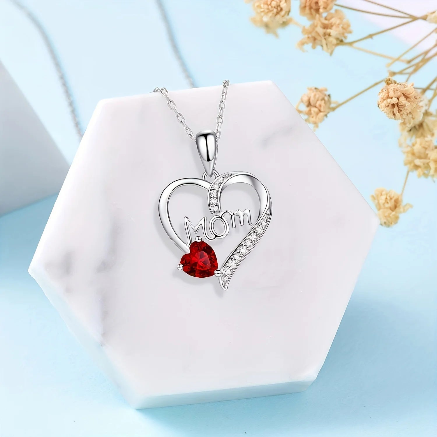 MOM Heart Necklace Mother's Day gift