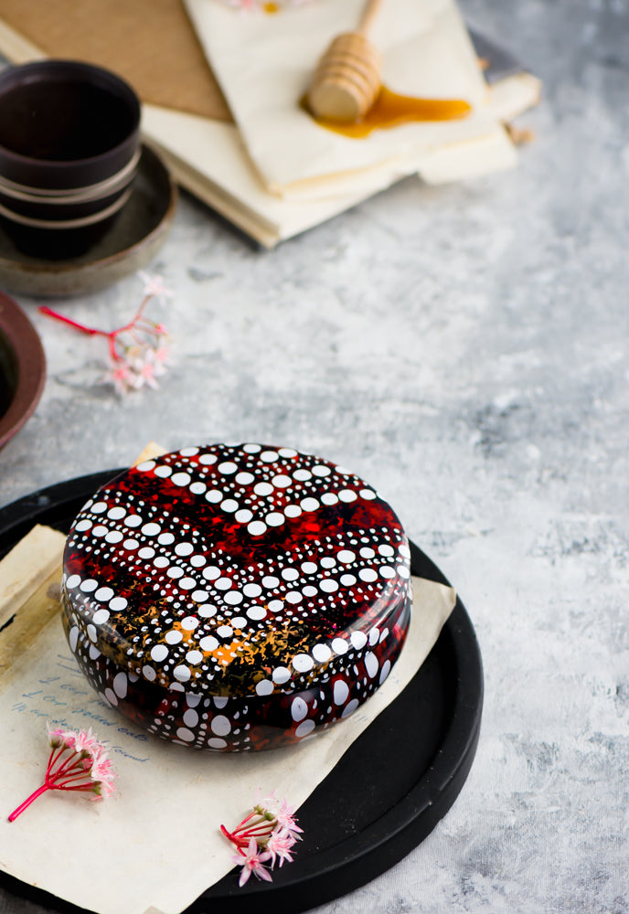 Scented Candle Australian Floral and Honey - Maroon and  White Artwork-2