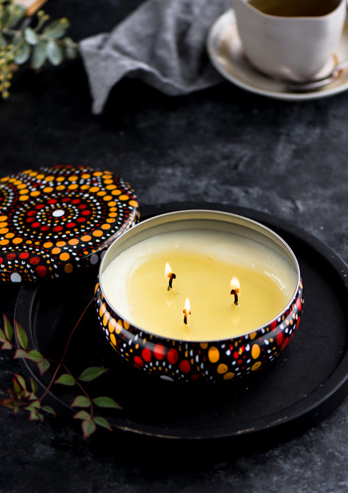 Scented candle golden wattle